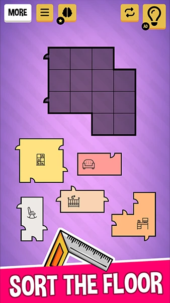 Floor Sort: Tangram Room Plans app screenshot 1